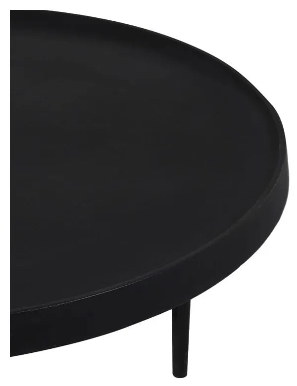 Čierne okrúhle konferenčné stolíky v súprave 2 ks ø 75 cm Tobias – Light &amp; Living
