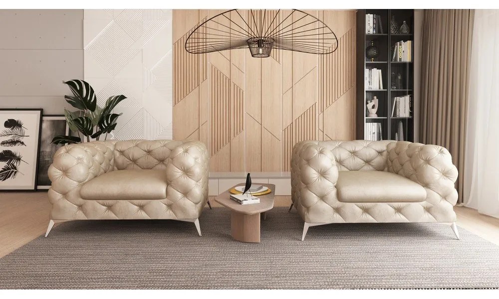 Béžové zamatové kreslo Chelsea – Ropez