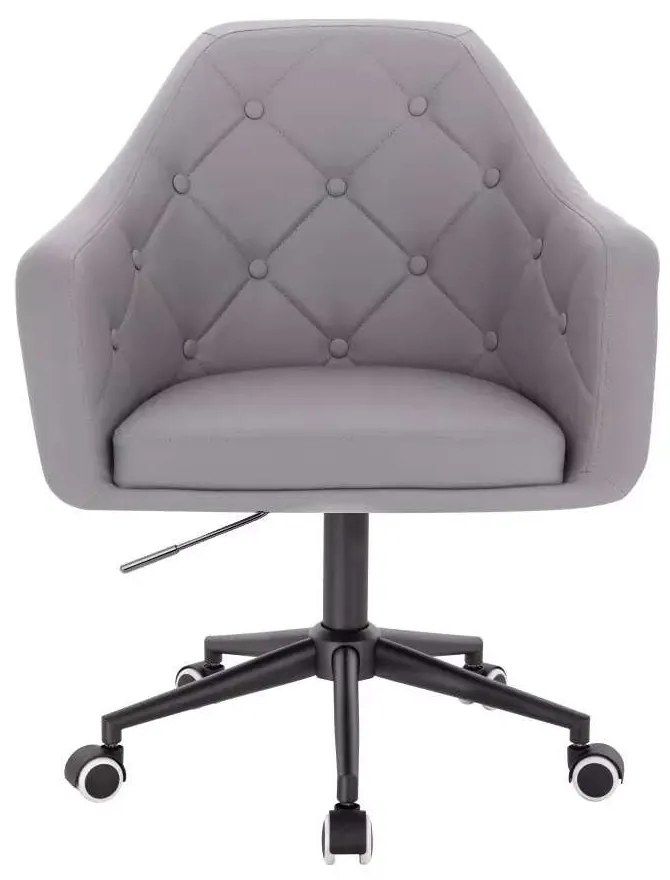 LuxuryForm DESIGN Kreslo ANDORA na čiernej podstave s kolieskami - sivé