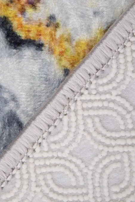 Protišmykový koberec MILANO 90003-02 sivý / zlatý