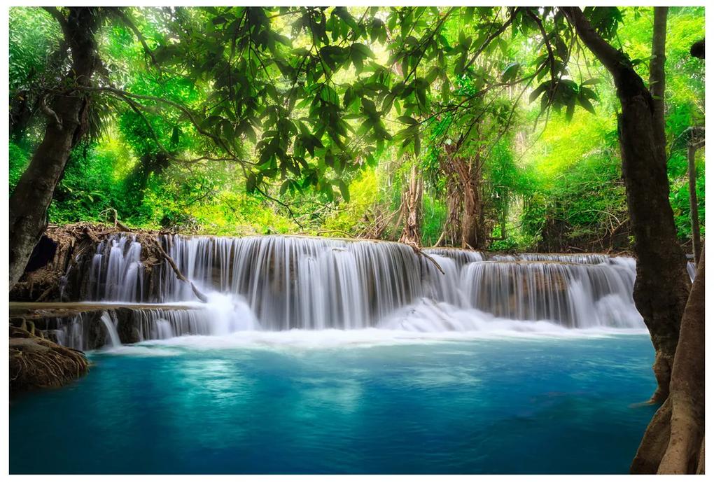 Gario Fototapeta Číry vodopád v džungli Veľkosť: 536 x 240 cm, Materiál: Vliesová