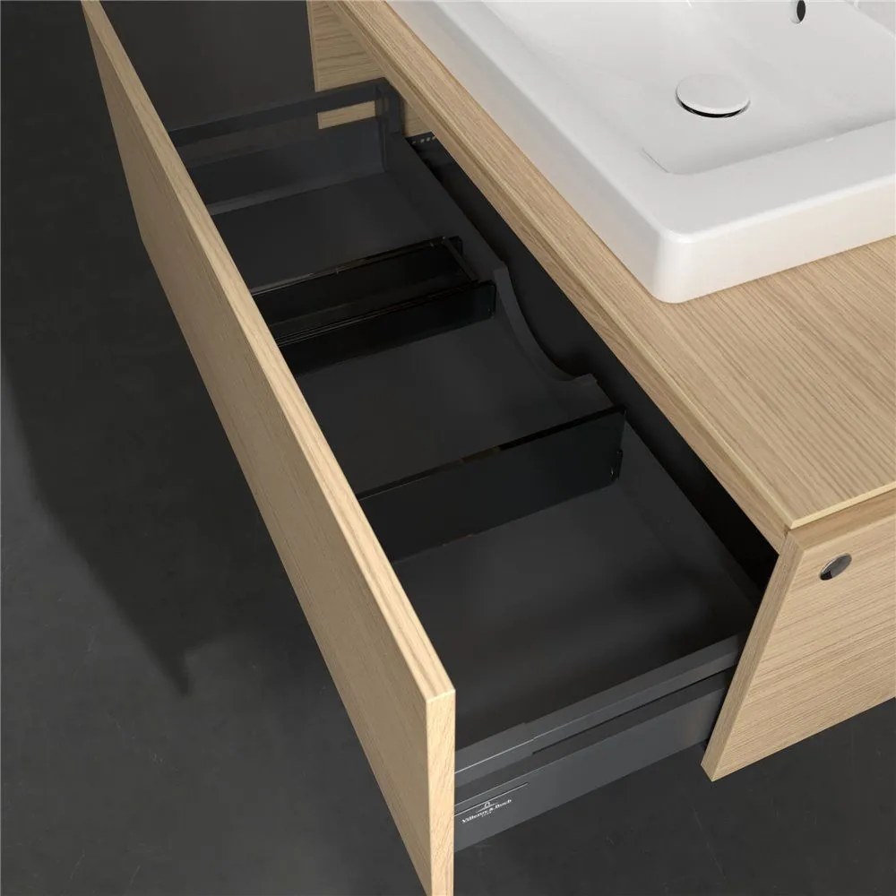 VILLEROY &amp; BOCH Legato závesná skrinka pod umývadlo (umývadlo v strede), 1 zásuvka, 1000 x 500 x 380 mm, Nordic Oak, B68000VJ