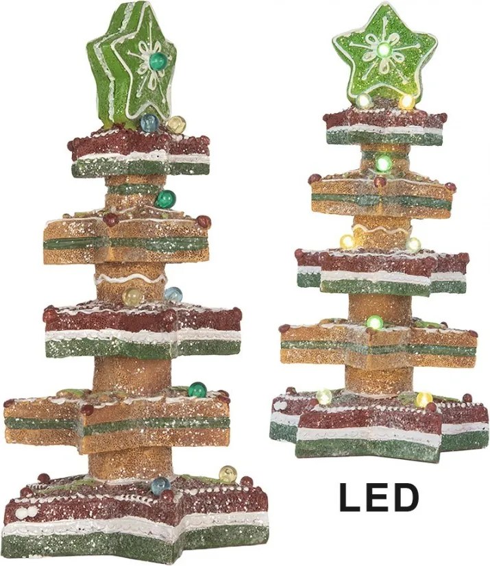 Dekorácia svietiaci stromček z hviezd Gingerbread Tree - 15*15*29 cm / 3*AAA