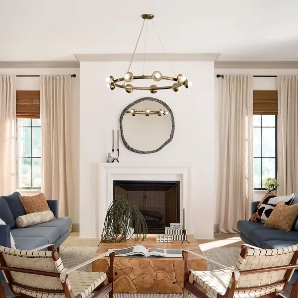 Kichler KL-PALTA9-CPZ - Závesný luster PALTA 9xE14/40W/230V, zlatý