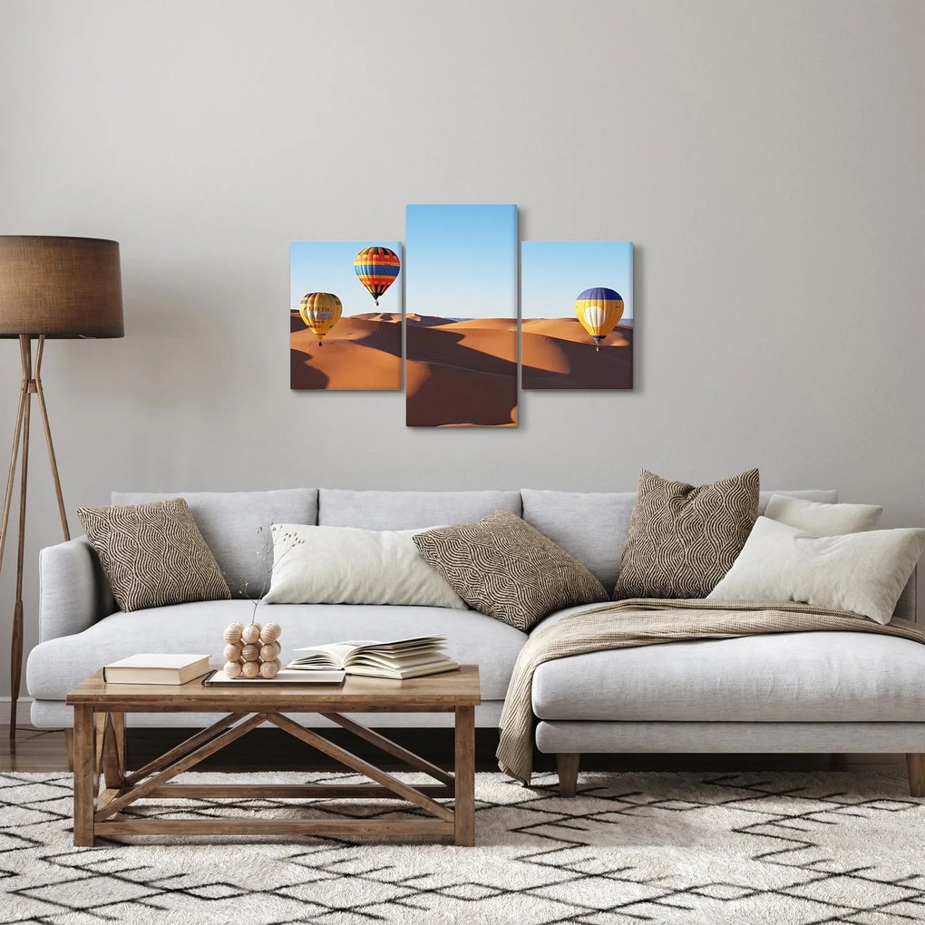 Obraz - lietajúce balóny v púšti (90x60 cm)