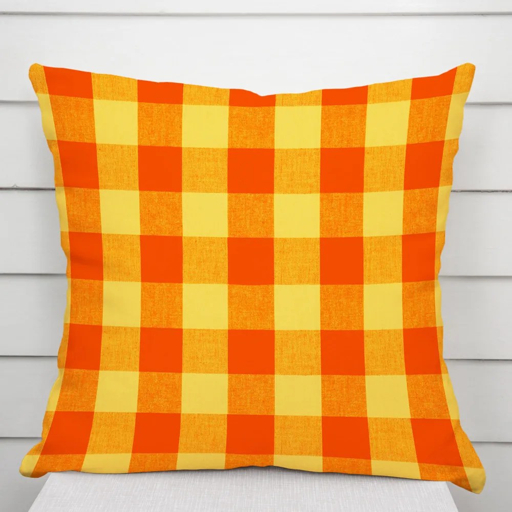 Biante Bavlnená obliečka na vankúš Olivia OL-003 Oranžovo-žltá kocka veľká 50 x 70 cm