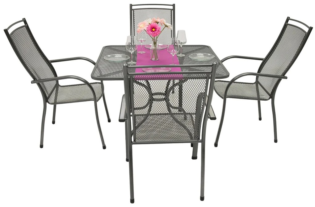 Záhradná kovová zostava PALMA IV. 1+4 Stôl 105 x 105 cm (u505)
