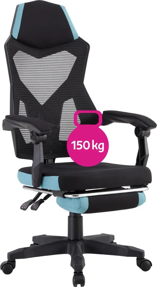 Kancelárske kreslo Jarak 884H-L036 (čierna + neo mint). Vlastná spoľahlivá doprava až k Vám domov. 1075437
