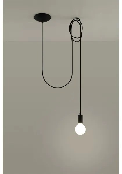 Sollux SL.0369 - Luster na lanku EDISON 1 1xE27/60W/230V pavúk čierna