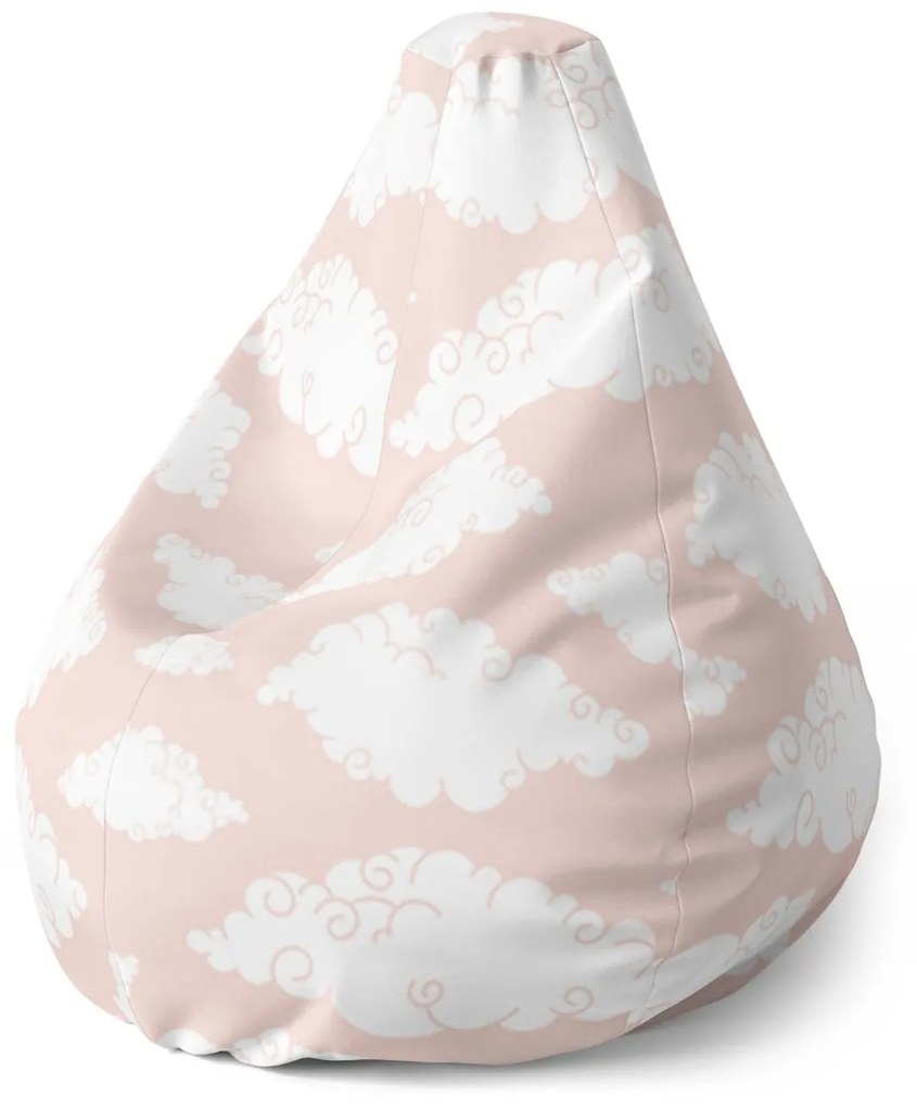 Sablio Sedací vak Pear Oblaky - 70 x 95 x 15 cm