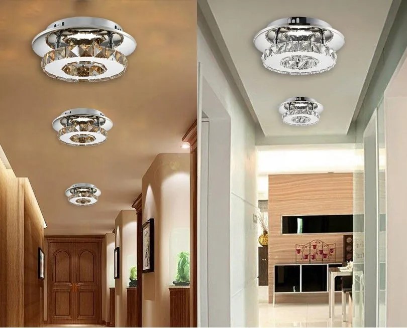 Toolight - LED krištáľová stropná lampa 20x20cm 8W APP407-C, chrómová, OSW-65005