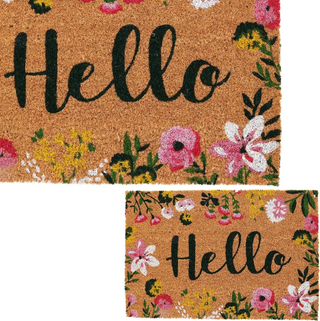 Vonkajšia rohožka Hello Flowers, 60x40 cm