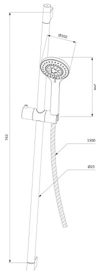 OMNIRES YOSEMITE-SCR - Sprchová sada YOSEMITE lesklý chróm