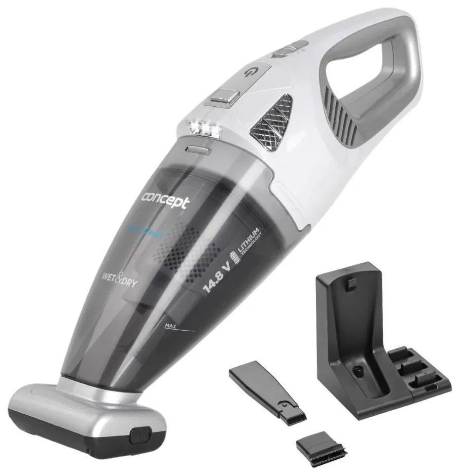 Concept VP4370 - Ručný vysávač WET & DRY PERFECT CLEAN 90W/14,8V 2200 mAh biely