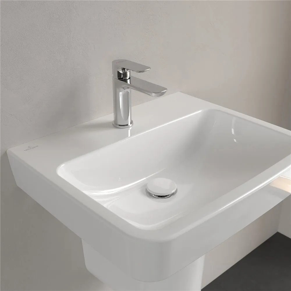 VILLEROY & BOCH O.novo závesné umývadlo s otvorom, bez prepadu, 550 x 460 mm, biela alpská, s povrchom CeramicPlus, 4A4156R1