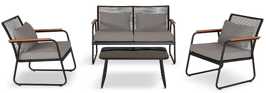 Komplet záhradného nábytku Eurobico čierna