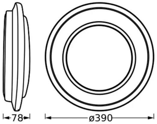 Osram - LED stropné svietidlo ORBIS BERLIN LED/24W/230V pr. 39 cm čierne