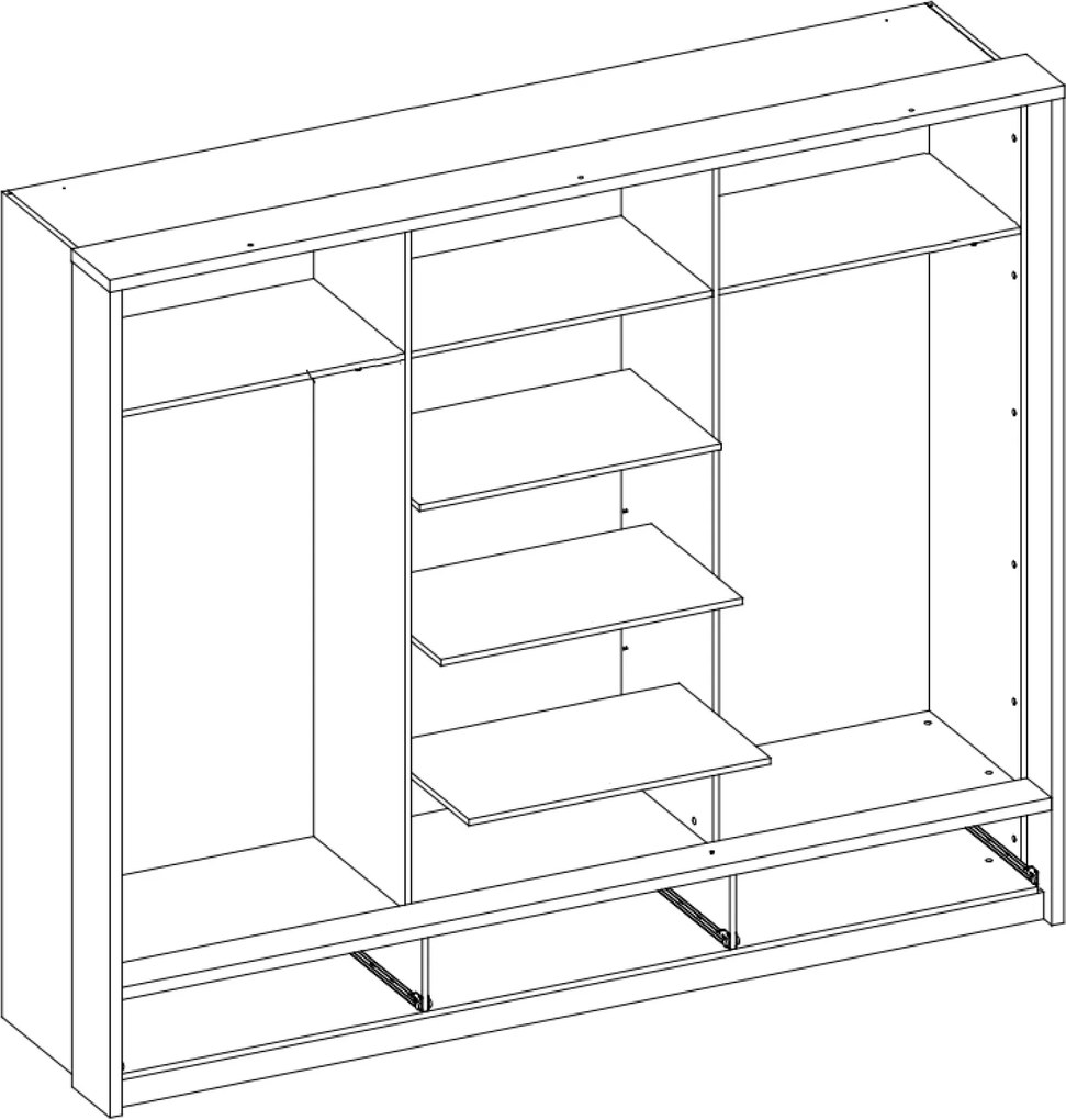 Sconto Šatníková skriňa s osvetlením ARTI AR-01 dub stirling