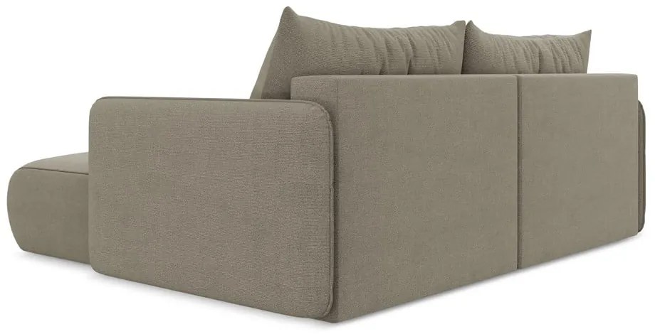 Béžová rozkladacia/s úložným priestorom rohová pohovka (pravý roh) Nanea – Makamii