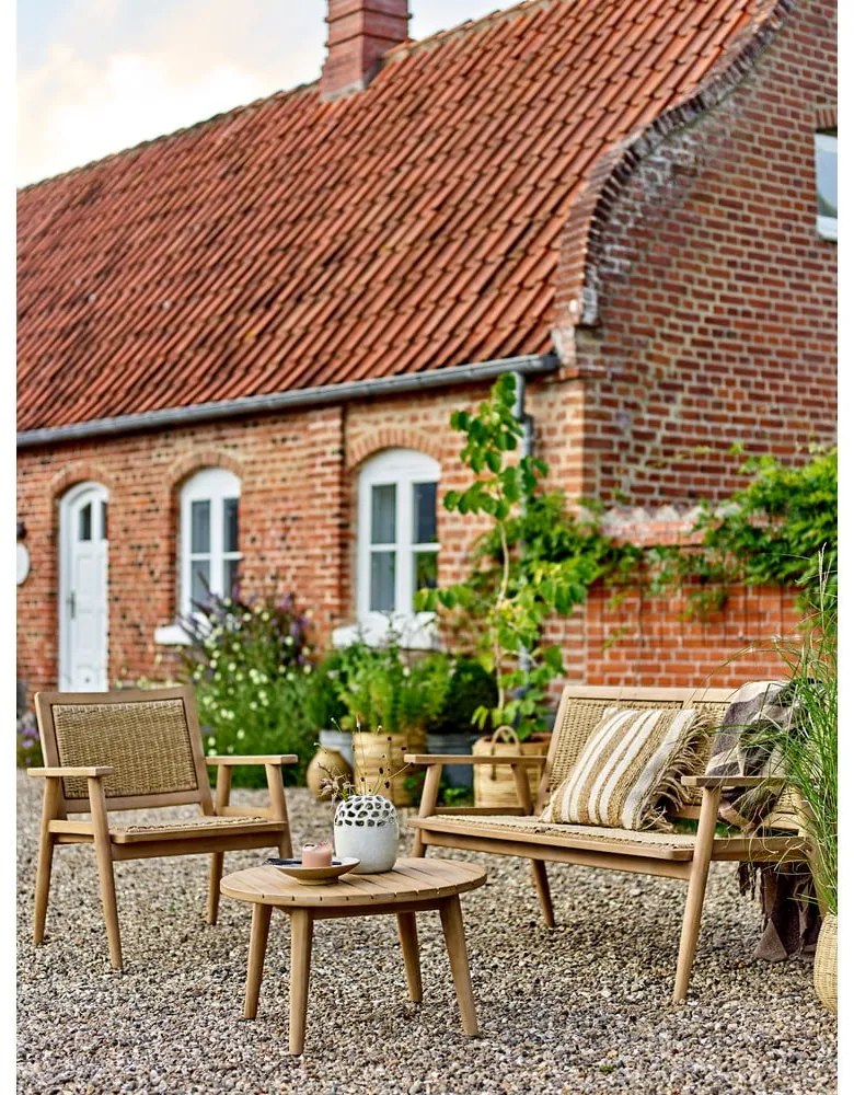 Záhradná pohovka z masívneho dreva v prírodnej farbe Sorrento – Bloomingville