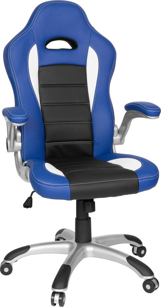 XXXLutz HERNÁ STOLIČKA, vzhľad kože, modrá, čierna, biela MID.YOU - Online Only kancelárie - 001918046005