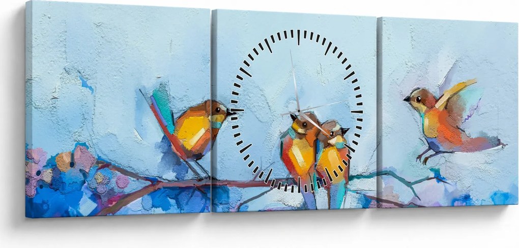 Obraz - Prebudenie prírody (s hodinami) (90x30 cm)