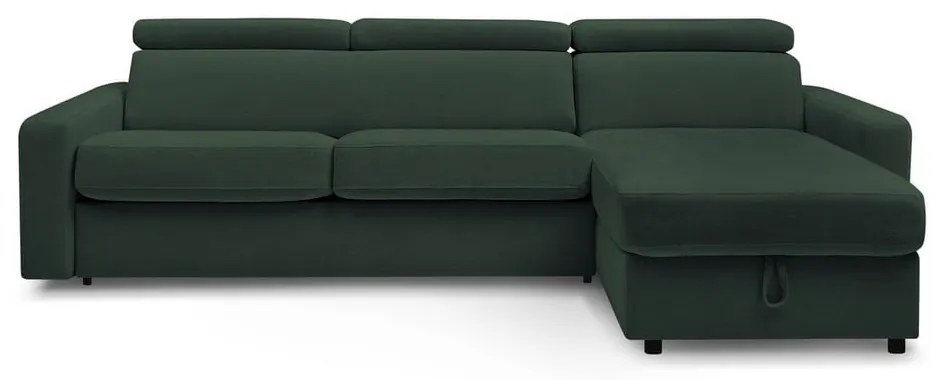 Tmavozelená rozkladacia rohová pohovka (variabilná) Monaco – Bobochic Paris