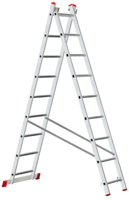 Hliníkový dvojdielny výsuvný rebrík VENBOS HOBBY, 2x9 priečok, 3,94 m