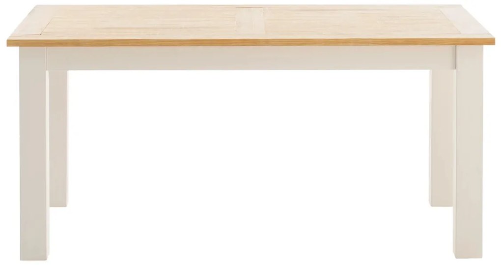furniture-nabytek.cz - Masivní jídelní stůl Capera z borovice a MDF, lakovaný, bílá/hnědá – 160x90 cm