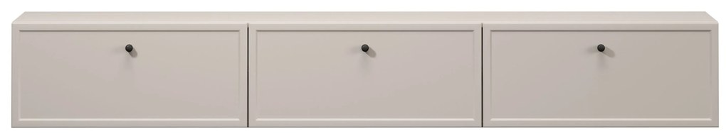 Závesný TV stolík Lorini 200 cm – kašmírová / čierne úchytky G