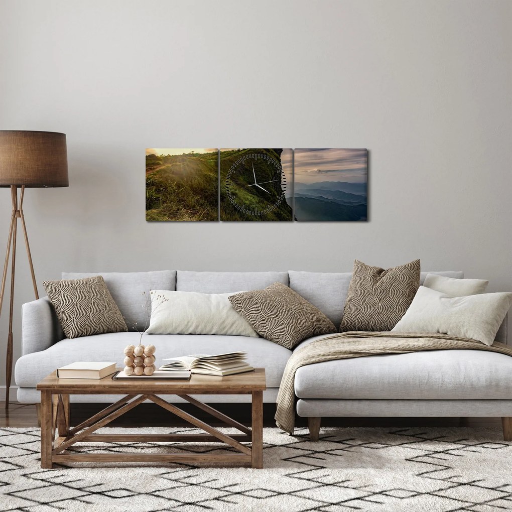 Obraz žien na útese (s hodinami) (90x30 cm)