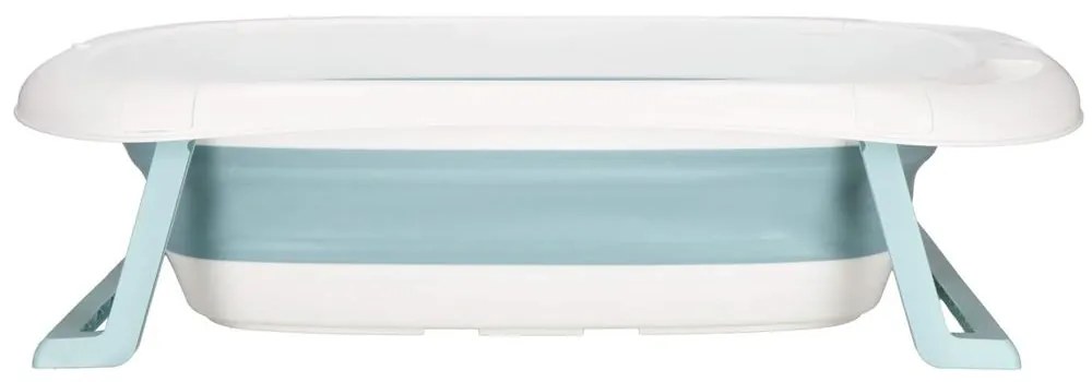 SPRINGOS Skladacia detská vanička 35 L pre bábätká, s teplomerom a vankúšikom, biela a modrá SB0063