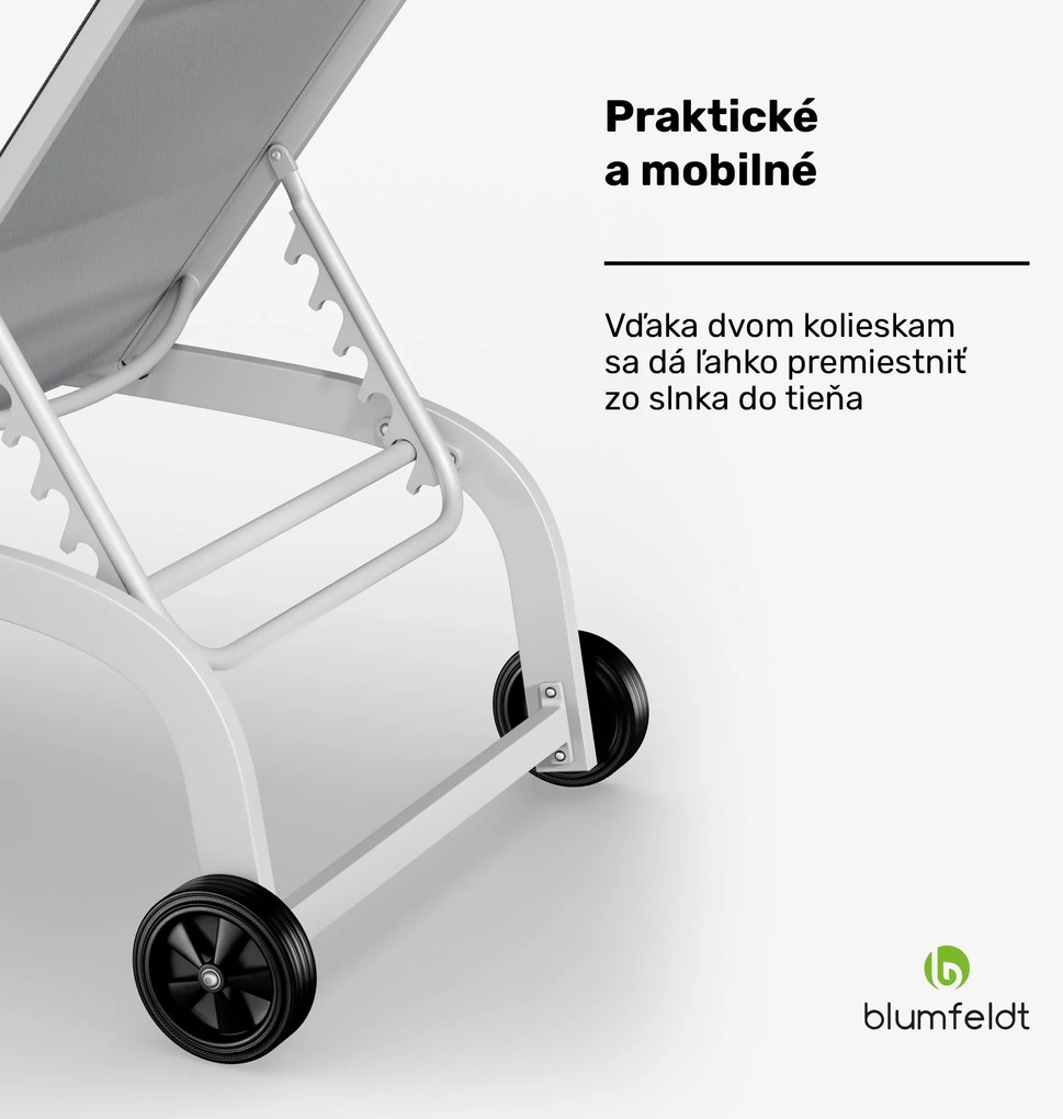 Blumfeldt Limala, lehátko, oceľ/hliník, textilén, 150 kg, prenosné
