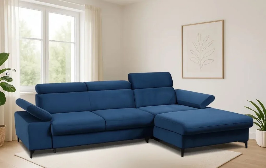 Sedacia súprava Lazur, ľavá, modrá (salvador 17)