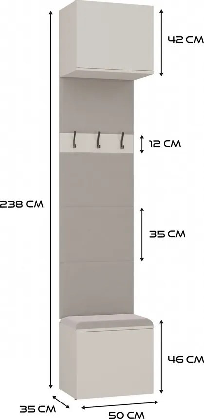 Předsíňová stěna Haga II 150 cm kašmír