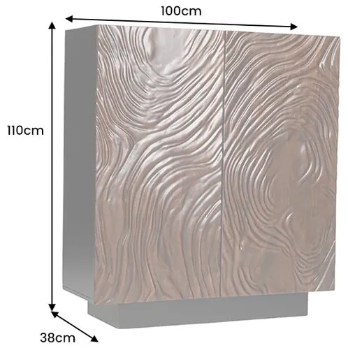 Komoda FLUID 110 cm 3D akáciové drevo tmavý orech hnedý