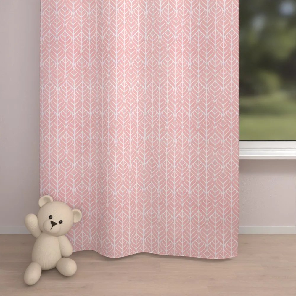 Biante Detský bavlnený záves Sandra SA-211 Listy na staroružovom 130x190 cm