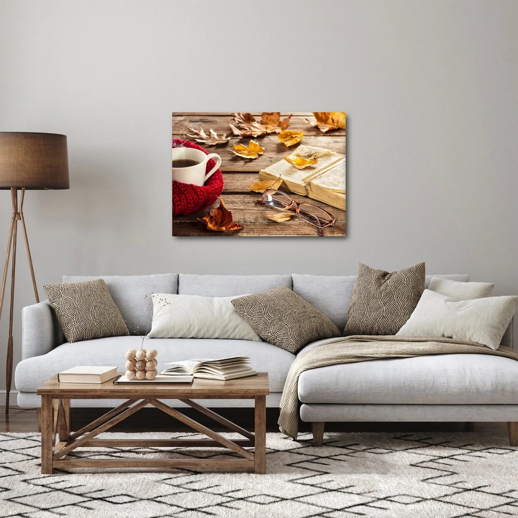 Obraz - Jesenná šálka čaju (70x50 cm)