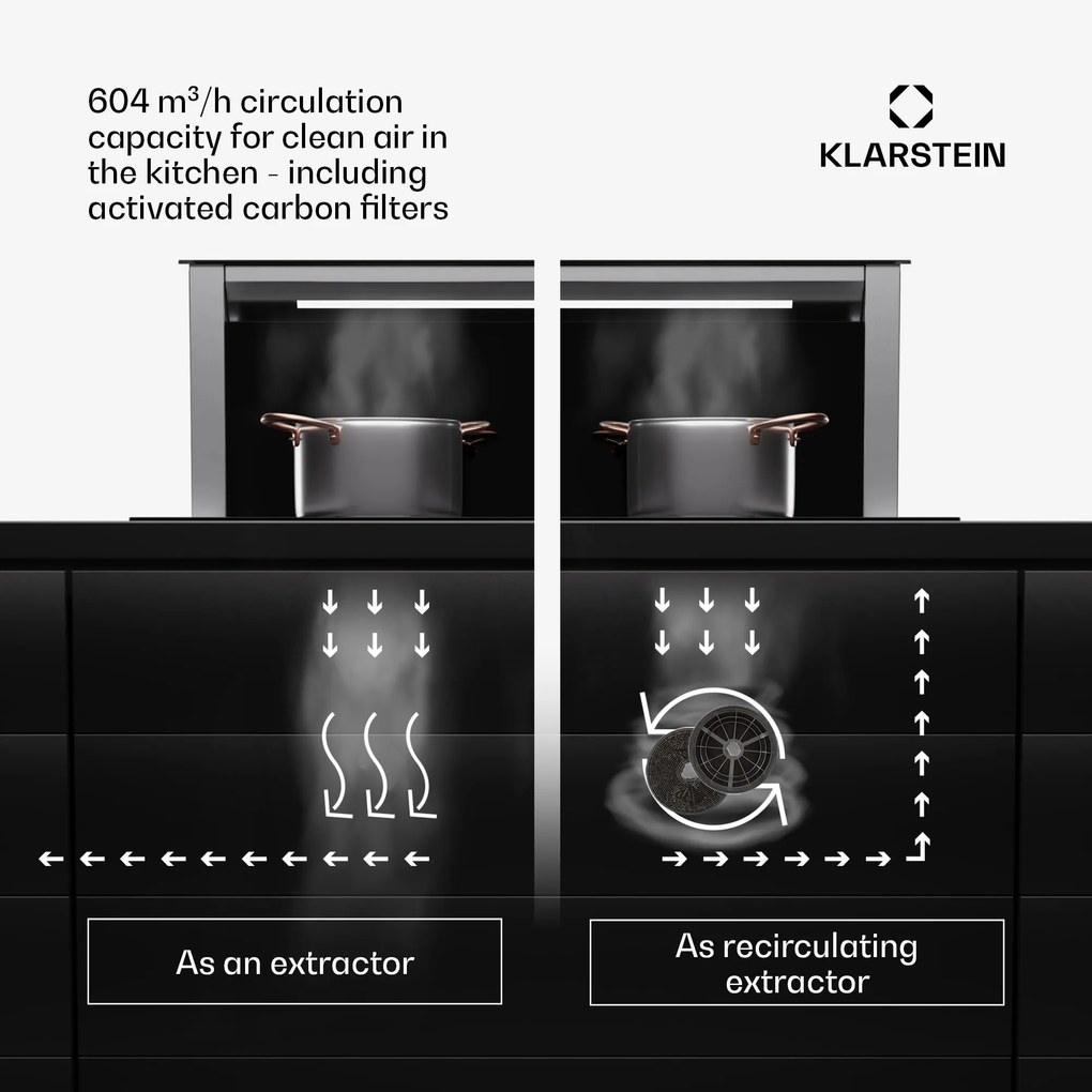 Royal Flush Eco 75, digestor, 75 cm, 650 m³/h, EEK A, vrátane filtrov s aktívnym uhlím