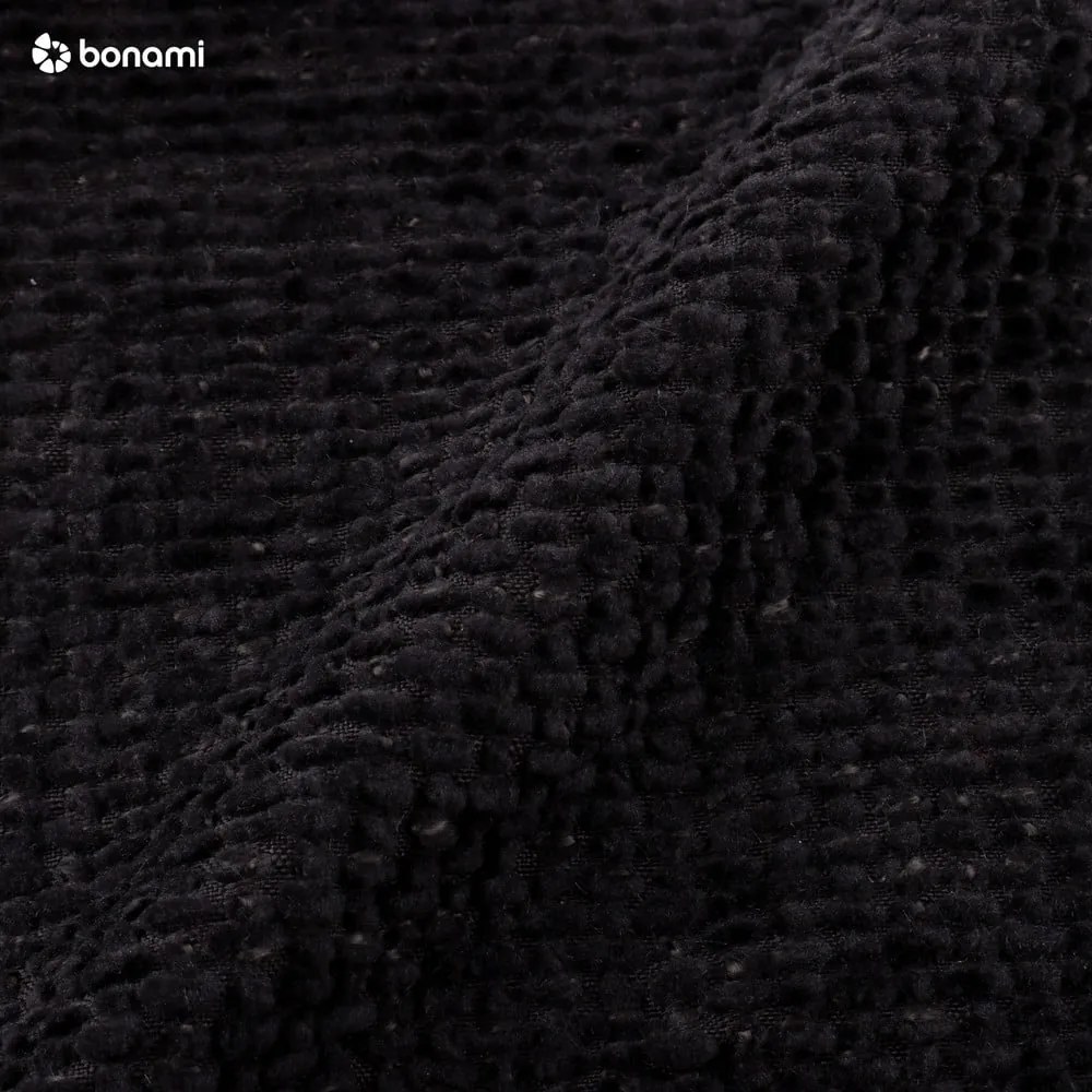 Čierna čalúnená dvojlôžková posteľ s úložným priestorom s roštom 160x200 cm Bellis – Micadoni Home