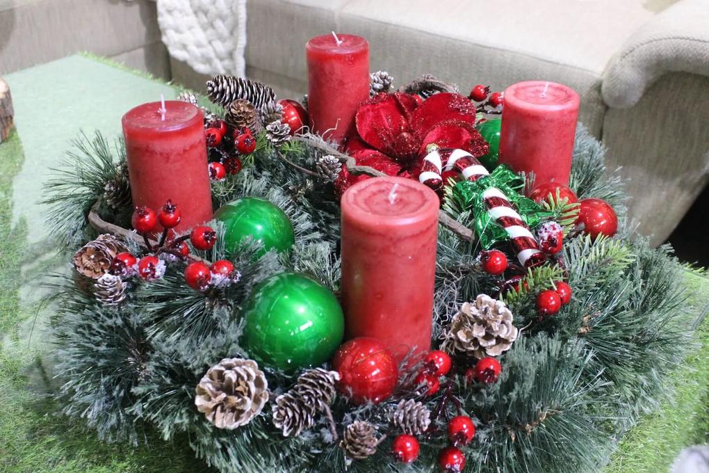 Vianočný adventný veniec tradičný, 60 cm | BIANO