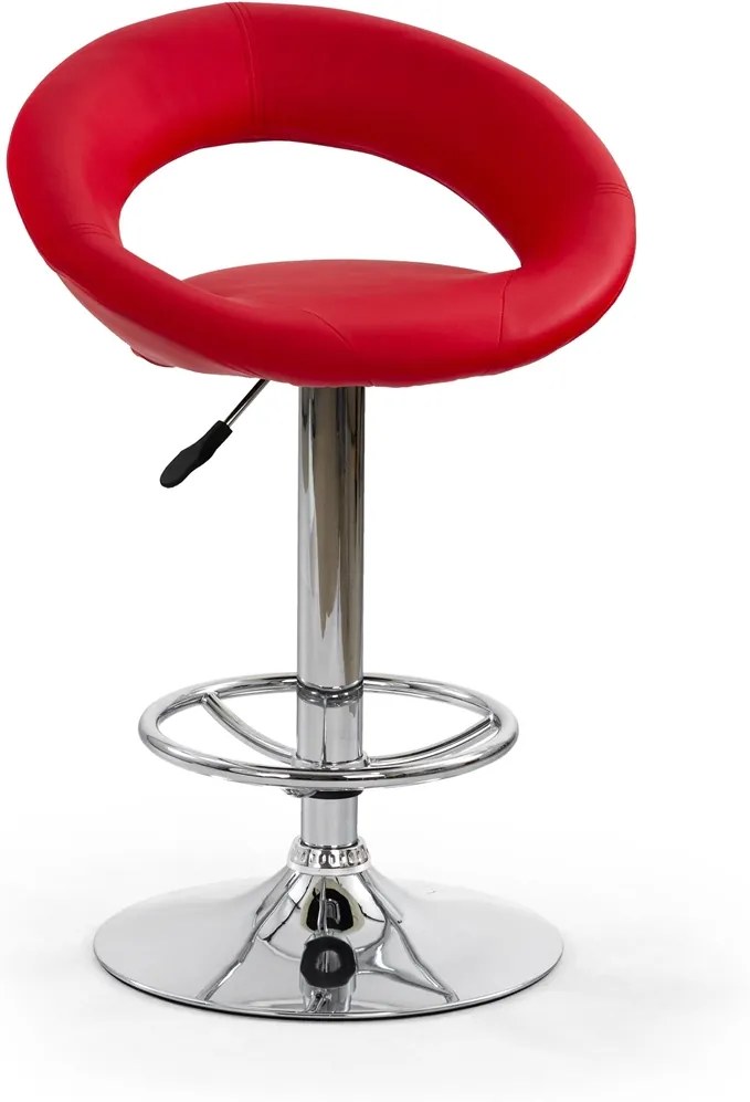 HALMAR H-15 barová stolička červená / chróm