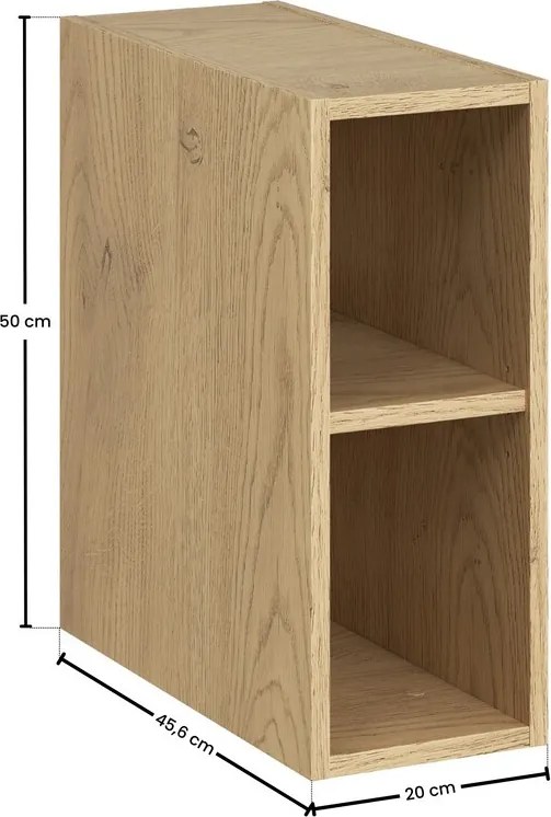 Závěsný spodní koupelnový regál UNI 81-20-44 dub cremona