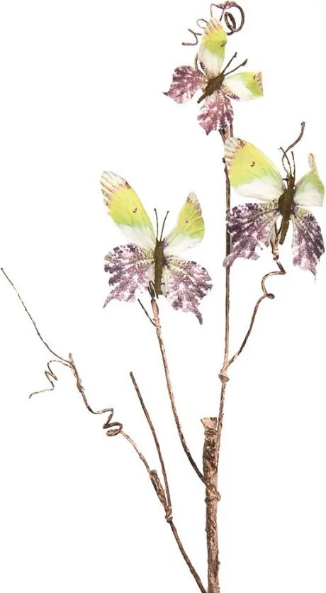 Dekoratívna vetva s motýlikmi Butterfly green - 14*5*85 cm