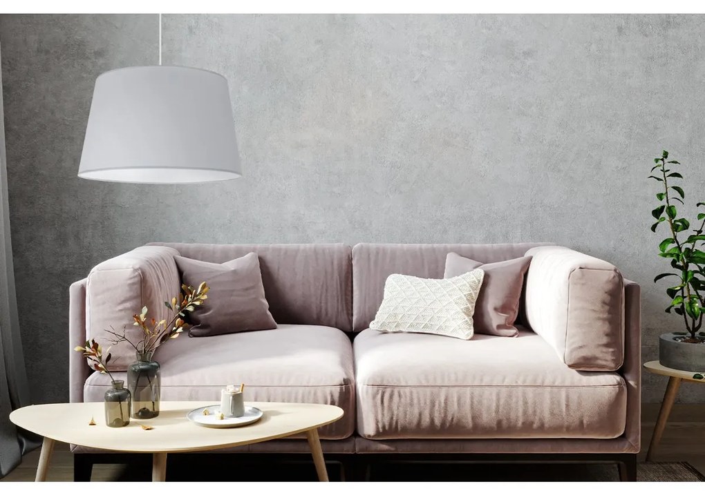 Závesné svietidlo Gaja, 1x svetlosivé textilné tienidlo, (fi 44cm), w