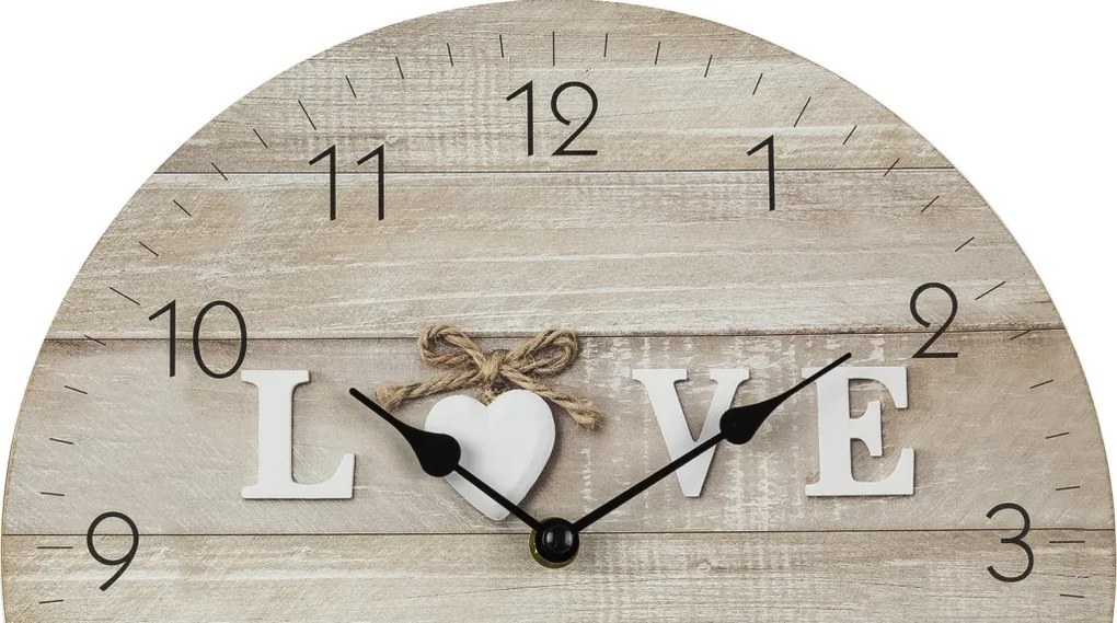 Nástenné hodiny Love 30 cm, MDF
