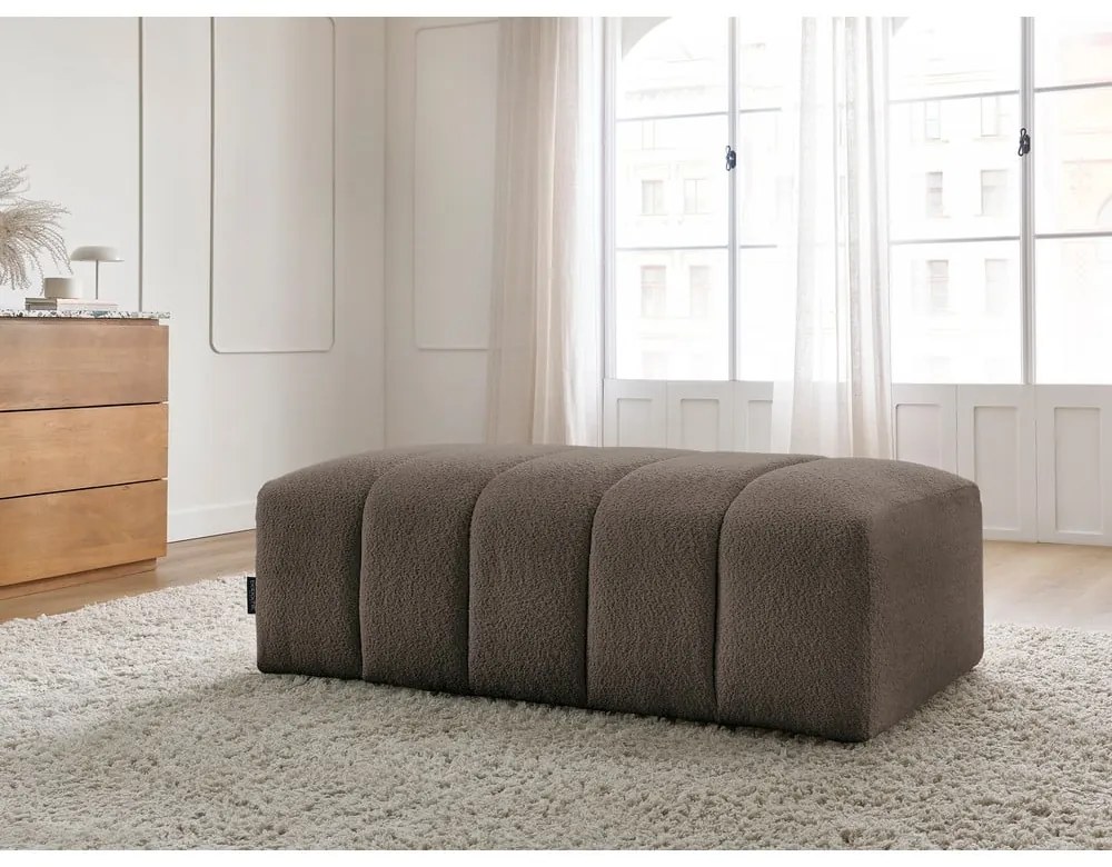 Hnedá podnožka z textílie buklé Annecy – Bobochic Paris