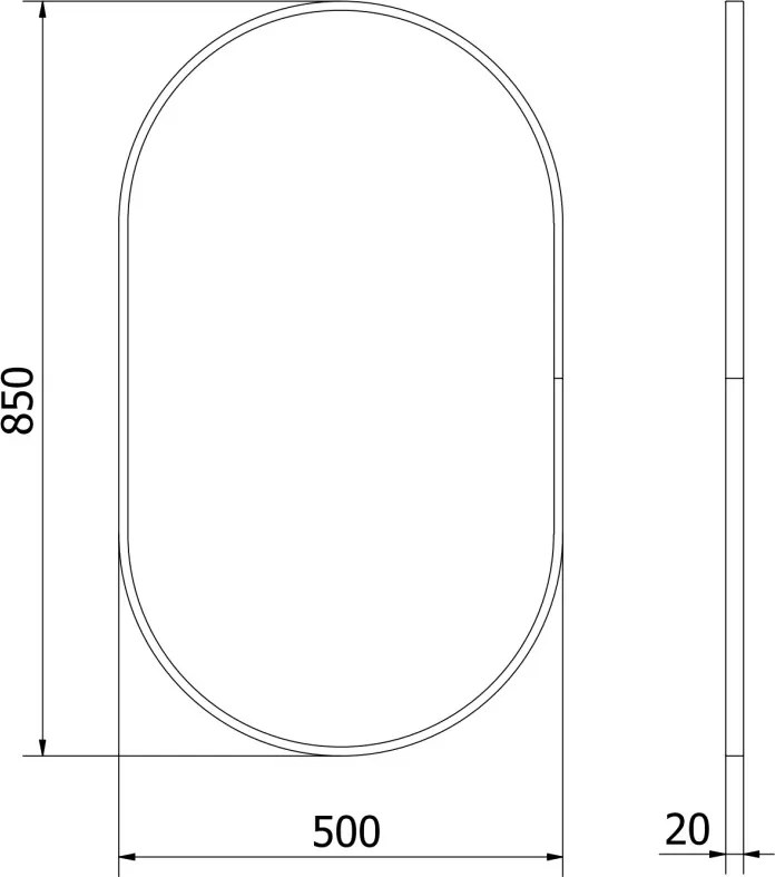 Mexen Loft oválne kúpeľňové zrkadlo 85 x 50 cm, zlatý rám - 9851-085-050-000-50
