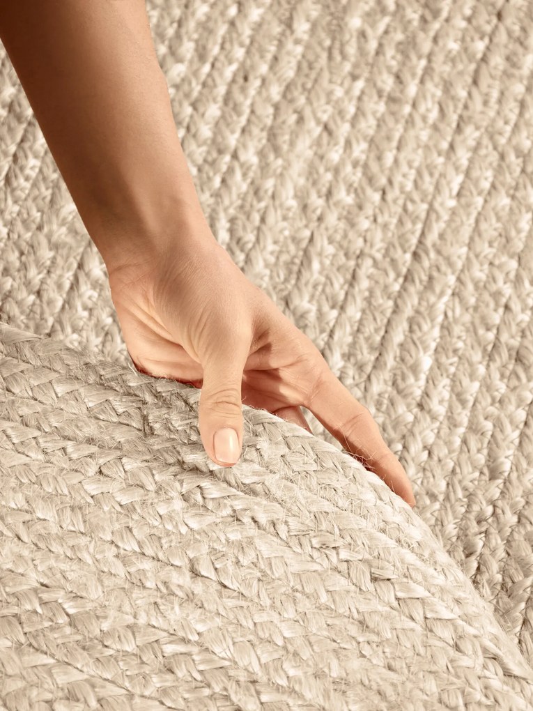 Kusový koberec Jute Braided 106007 Ivory ovál, 160x230 ovál, béžová, chodba / predsieň, Hanse Home