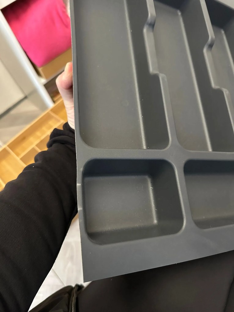 ADEO 2. akosť - Vložka / príborník do 80cm zásuvky - CUTLERY sivý plast 70 x 46 cm